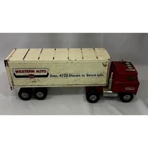 VINTAGE PRESSED STEEL TRUCK ERTL SEMI CAB HAULER RED
